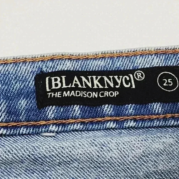 Blank NYC Button Fly Distressed Crop Women's Jeans Light wash 25 - Picture 6 of 9